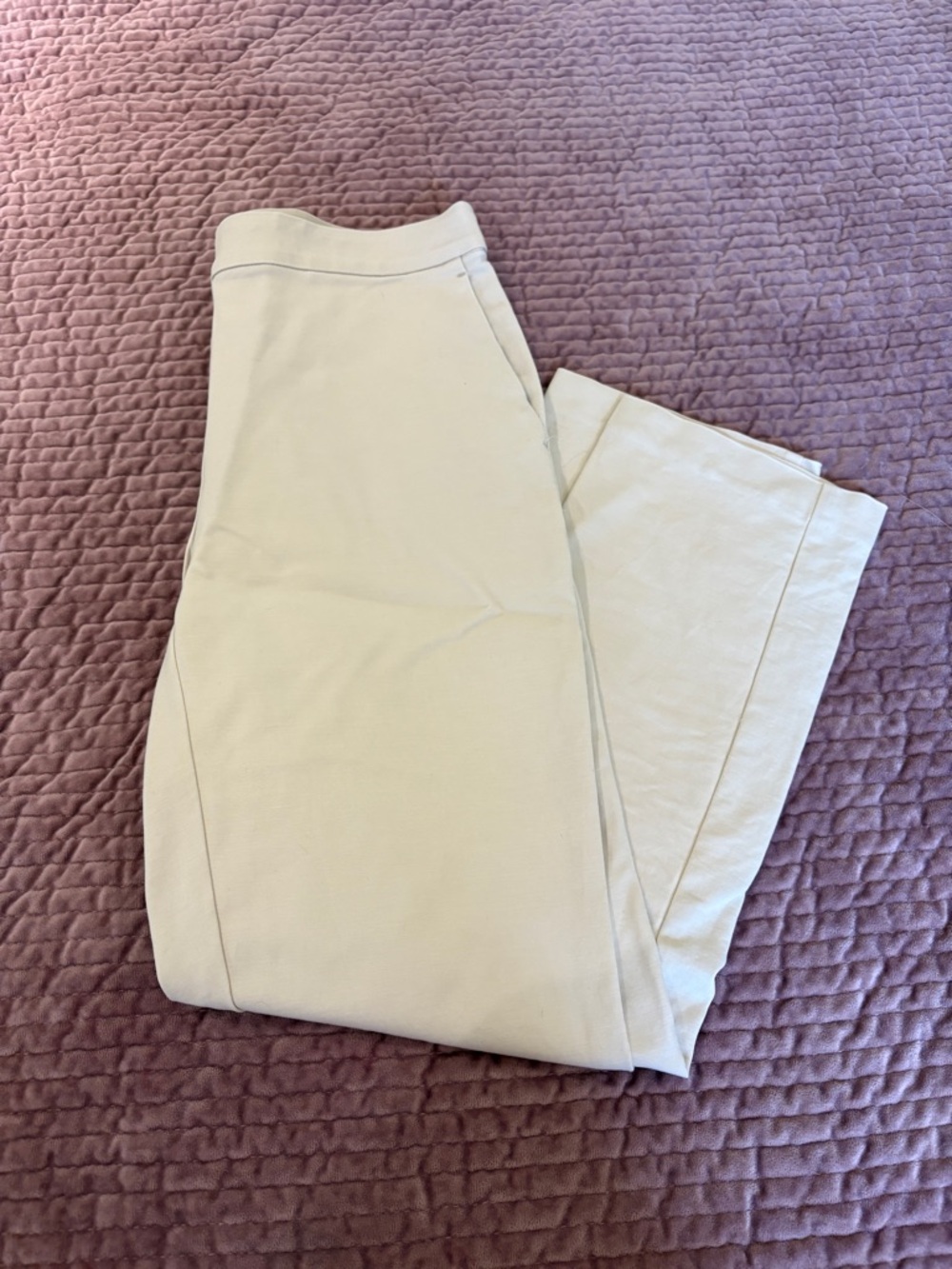 Rachel Zoe Cream Stretch Waistband Trousers